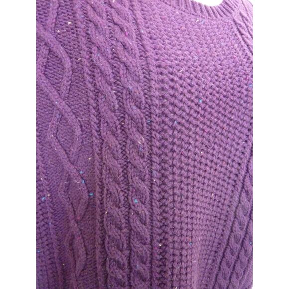 Coincidence & Chance Purple Oversized Cable Knit Sweater Top Medium - Picture 6 of 8